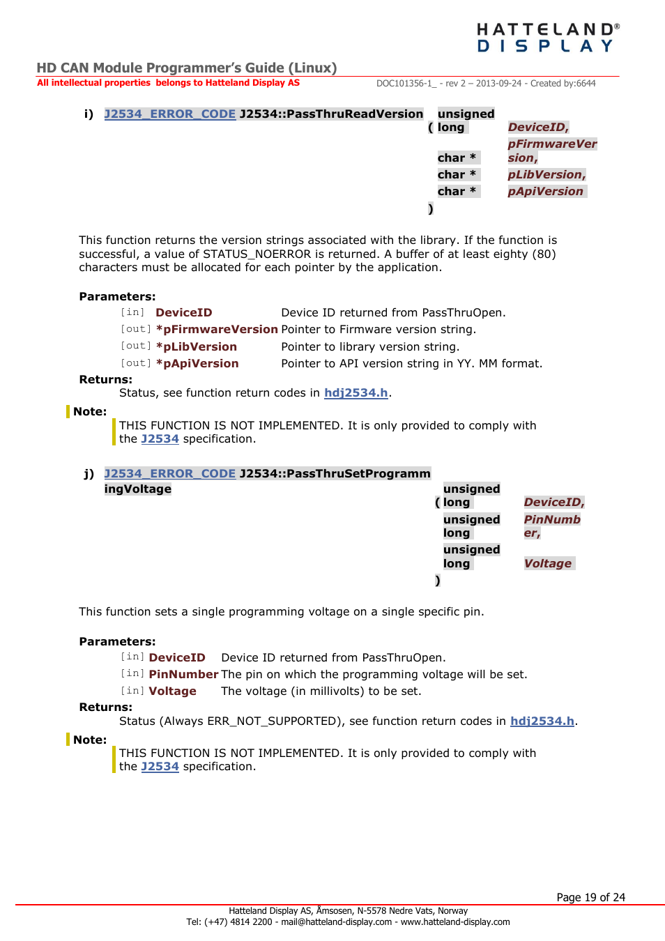 Hd can module programmer’s guide (linux) | Hatteland Display HT B22 (Fanless) User Manual | Page 19 / 24