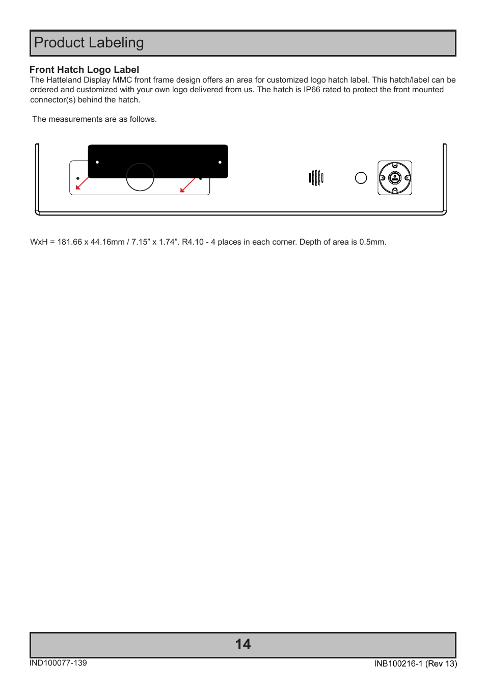 14 product labeling | Hatteland Display 19 inch - JH 19T14 MMC User Manual | Page 14 / 66