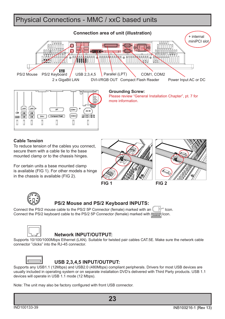 Physical connections - mmc / xxc based units | Hatteland Display 19 inch - JH 19T14 MMC User Manual | Page 23 / 66
