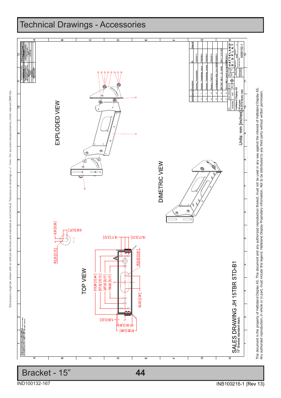 Technical drawings - accessories bracket - 15 | Hatteland Display 19 inch - JH 19T14 MMC User Manual | Page 44 / 66