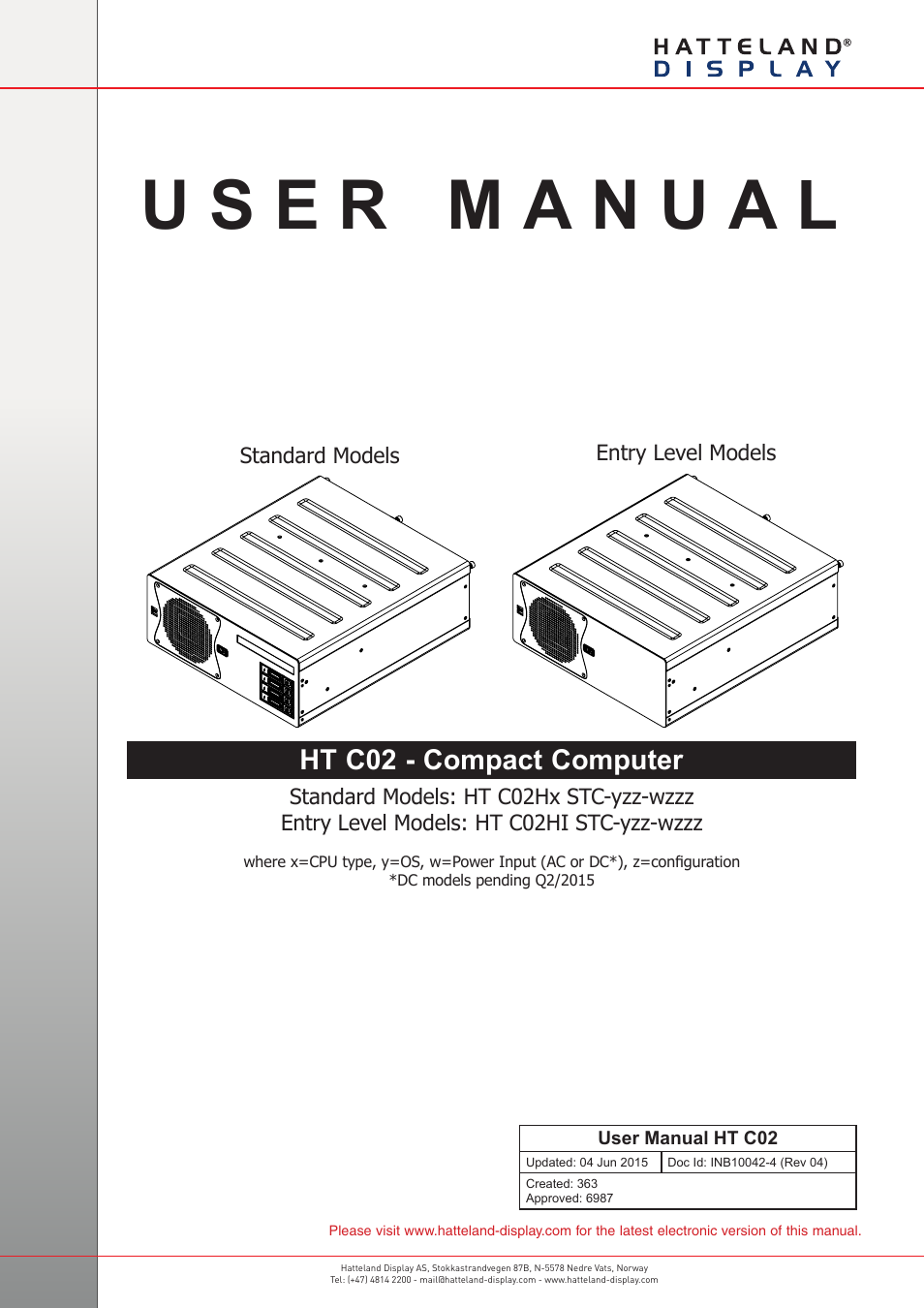Hatteland Display HT C02HI (Compact Entry Level) User Manual | 86 pages
