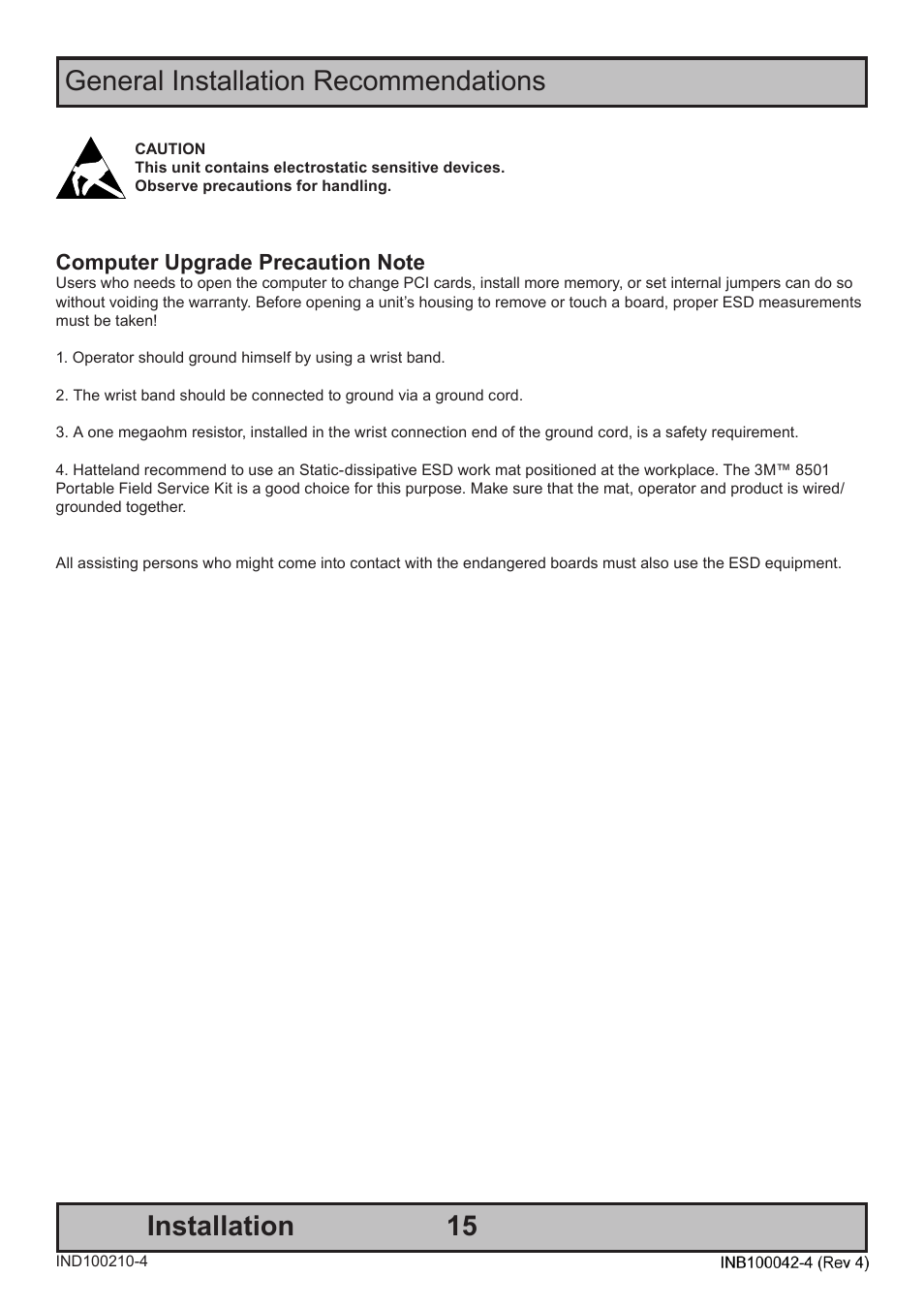 General installation recommendations installation | Hatteland Display HT C02HI (Compact Entry Level) User Manual | Page 15 / 86