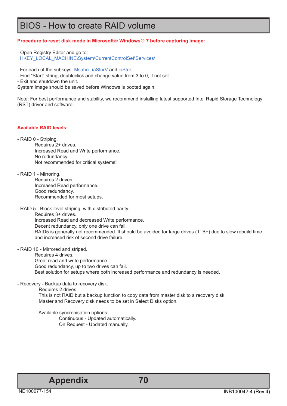 70 bios - how to create raid volume appendix | Hatteland Display HT C02HI (Compact Entry Level) User Manual | Page 70 / 86