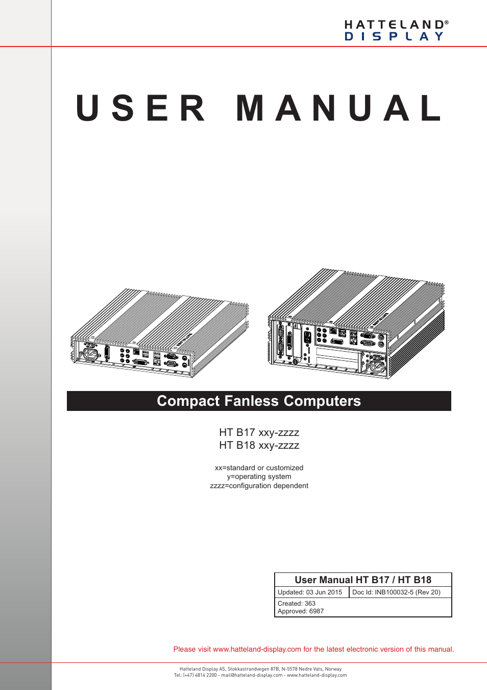 Hatteland Display HT B18 (Fanless) User Manual | 58 pages