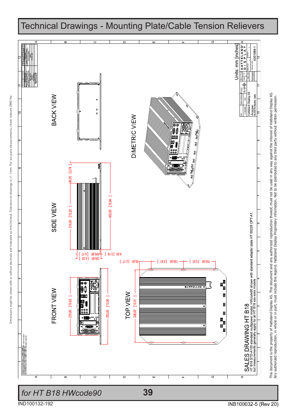 For ht b18 hwcode90 | Hatteland Display HT B18 (Fanless) User Manual | Page 39 / 58