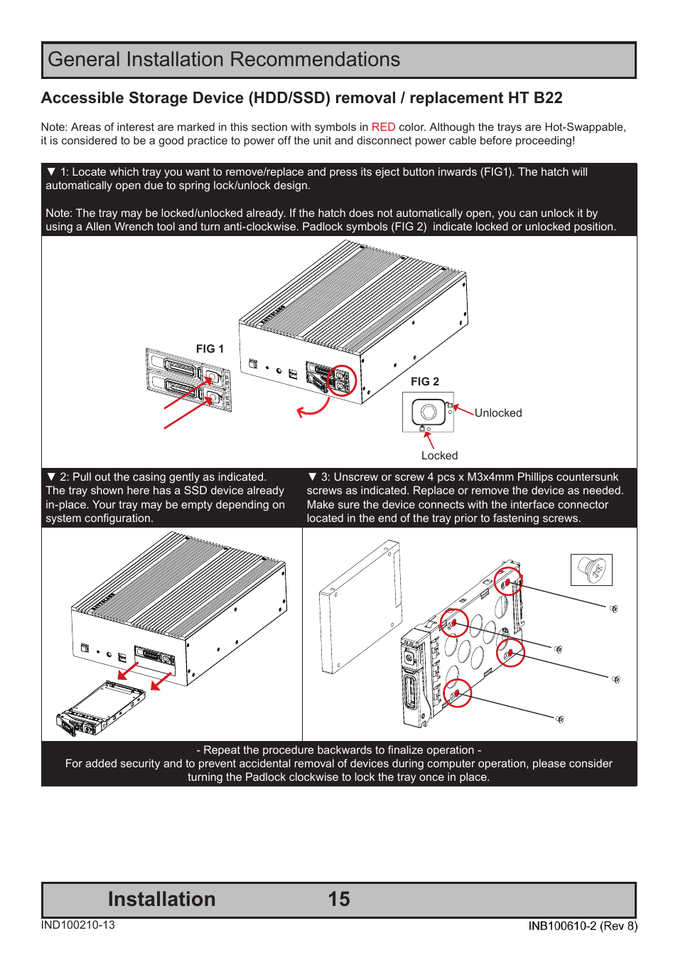 General installation recommendations installation | Hatteland Display HT B22 (Fanless) User Manual | Page 15 / 66