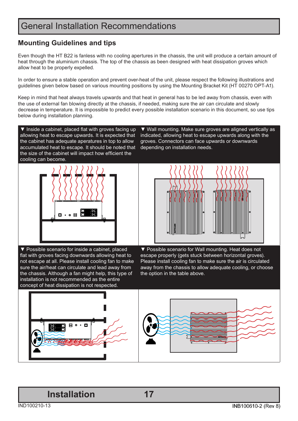 General installation recommendations installation, Mounting guidelines and tips | Hatteland Display HT B22 (Fanless) User Manual | Page 17 / 66
