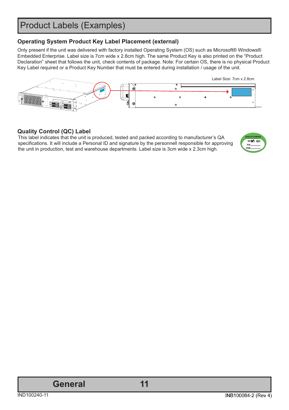 11 product labels (examples) general | Hatteland Display HT 221 (2U Size) User Manual | Page 11 / 66