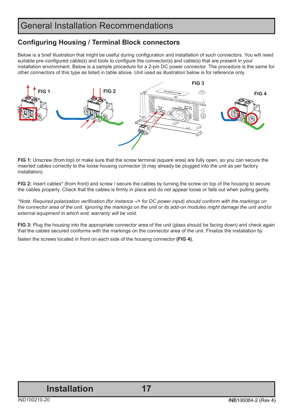 Configuring housing / terminal block connectors | Hatteland Display HT 221 (2U Size) User Manual | Page 17 / 66