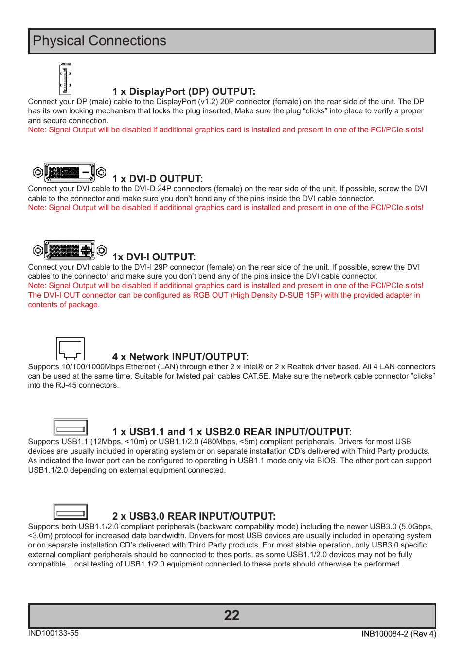 Physical connections 22 | Hatteland Display HT 221 (2U Size) User Manual | Page 22 / 66
