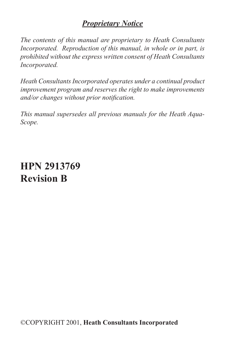 Heath Consultants Aqua-Scop User Manual | Page 2 / 39