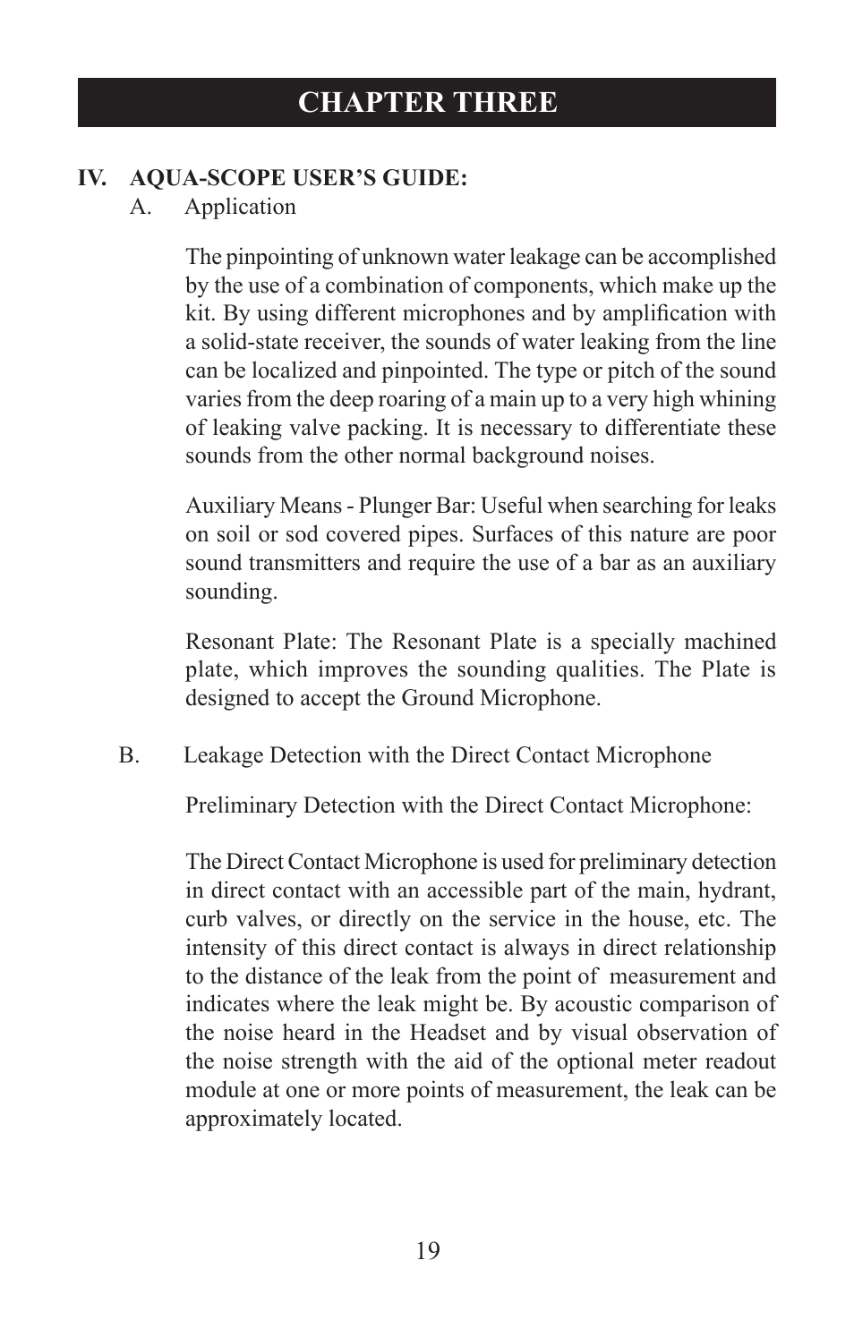 Chapter three | Heath Consultants Aqua-Scop User Manual | Page 22 / 39