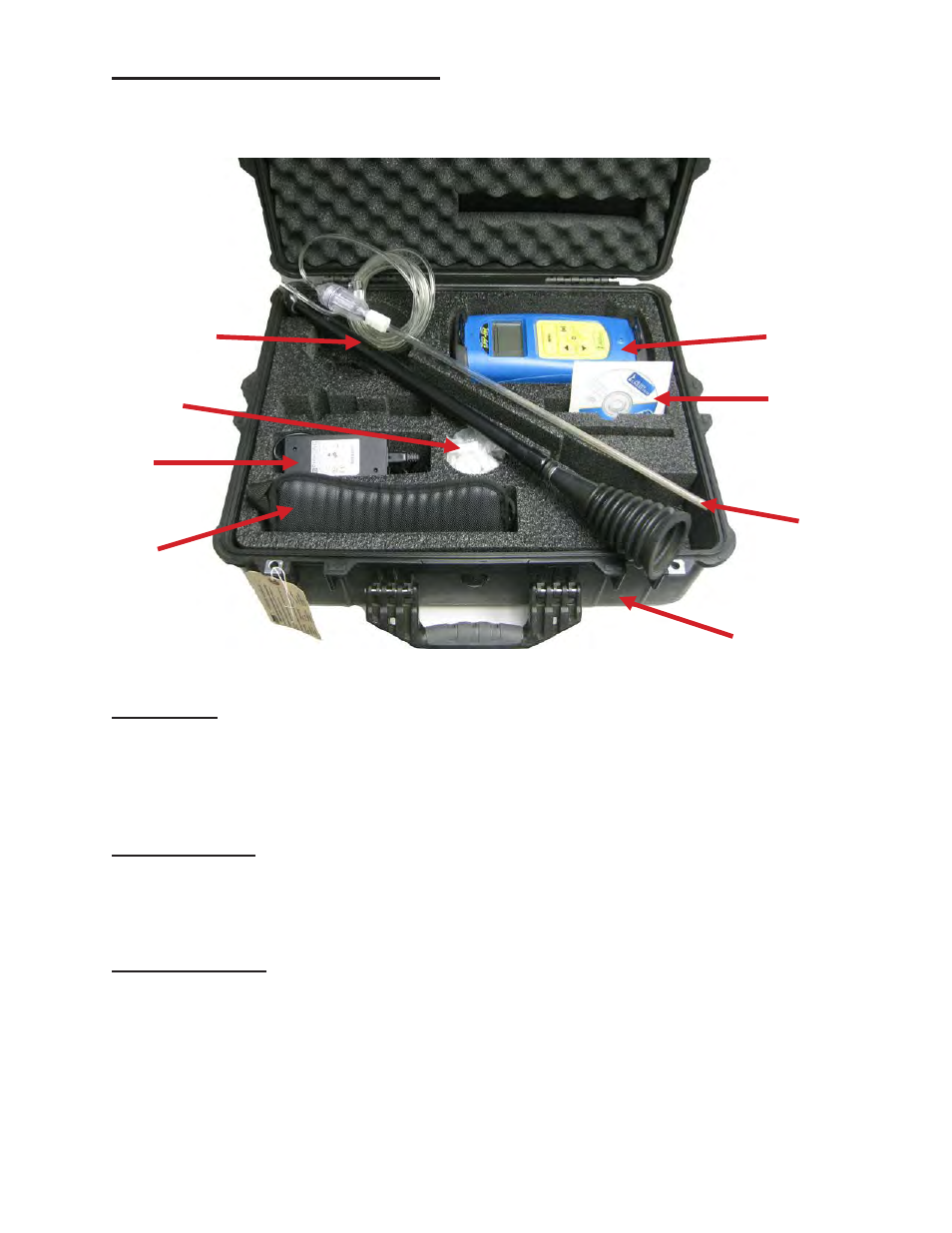 Dp-ir system components, Page 8 of 35, Instrument | Carrying strap, Battery charger | Heath Consultants Detecto Pak-Infrared (DP-I) User Manual | Page 8 / 35