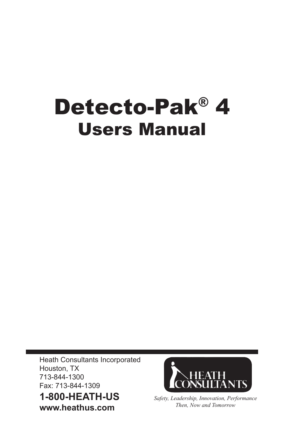 Detecto-pak, Users manual | Heath Consultants Detecto-Pak 4 (DP) User Manual | Page 3 / 49