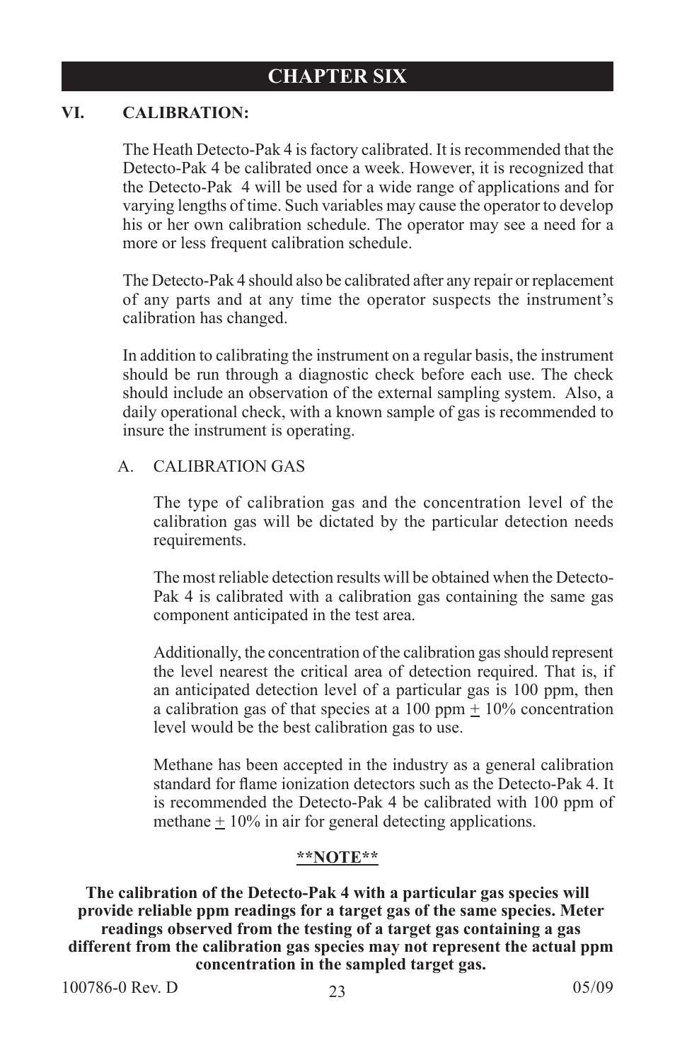 Chapter six | Heath Consultants Detecto-Pak 4 (DP) User Manual | Page 30 / 49