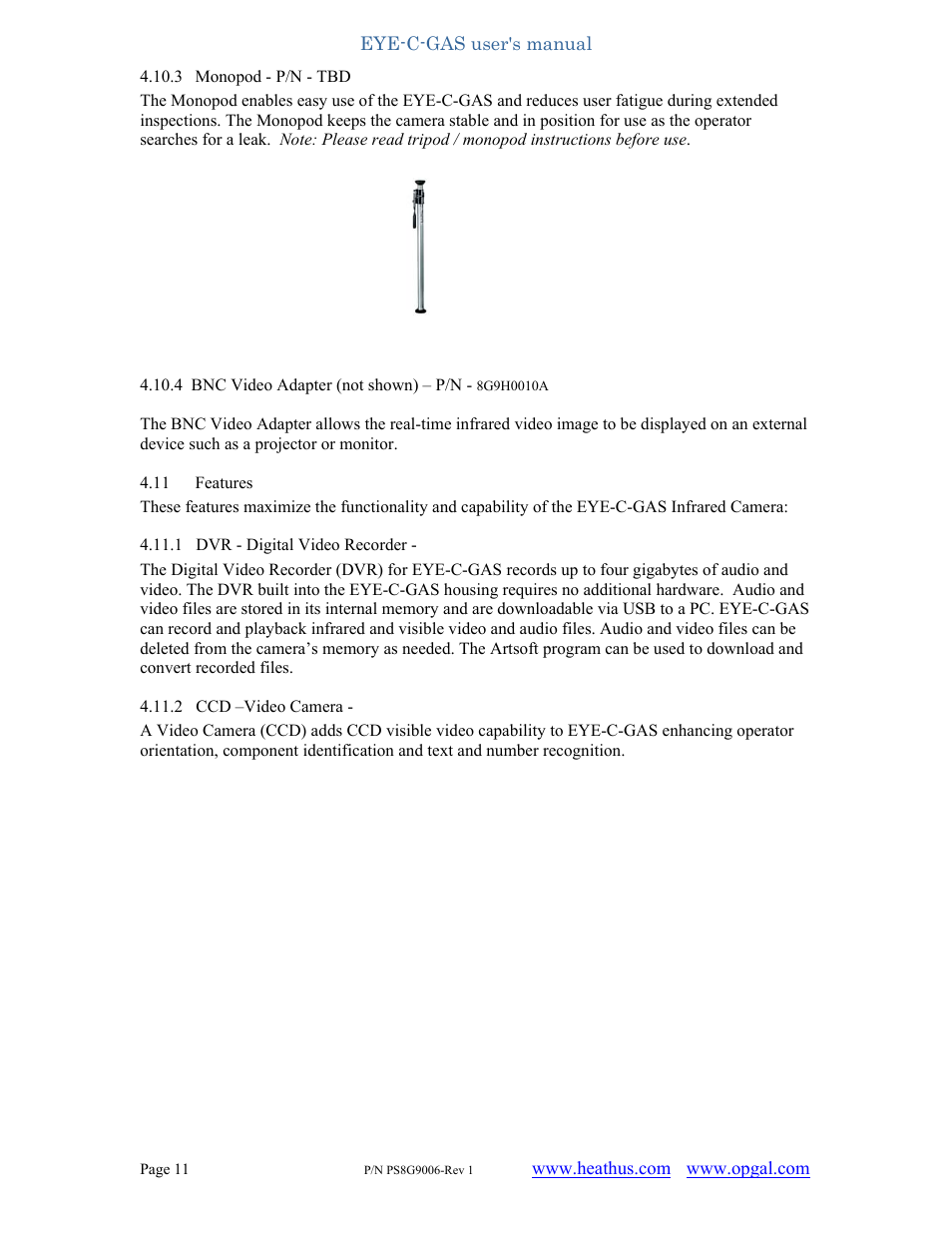 Heath Consultants EyeCGas User Manual | Page 11 / 62