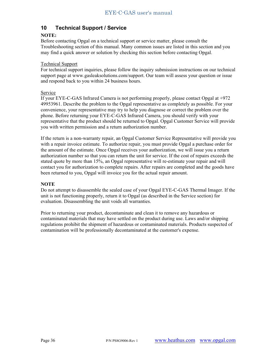 Heath Consultants EyeCGas User Manual | Page 36 / 62