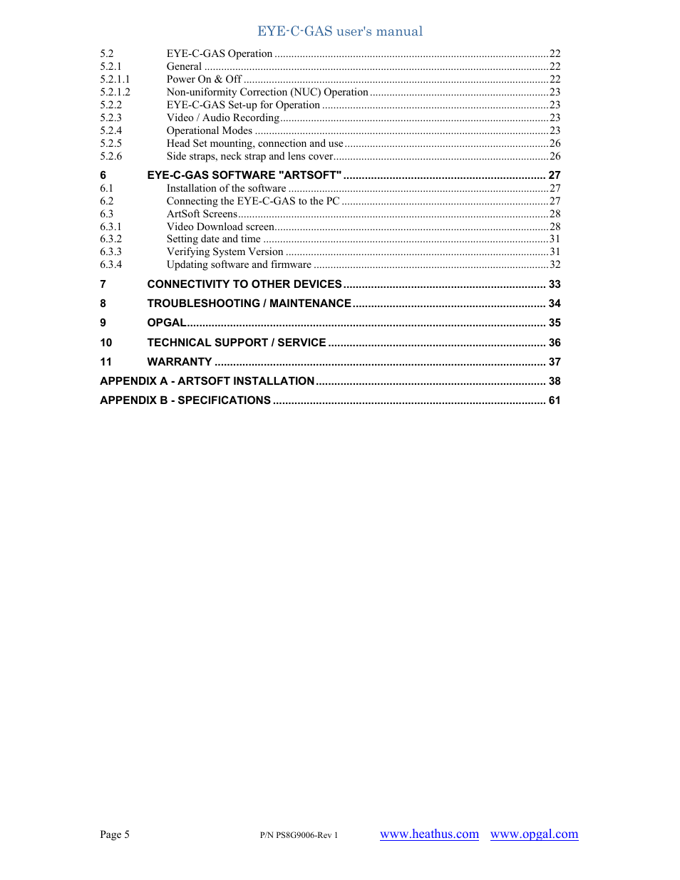 Heath Consultants EyeCGas User Manual | Page 5 / 62