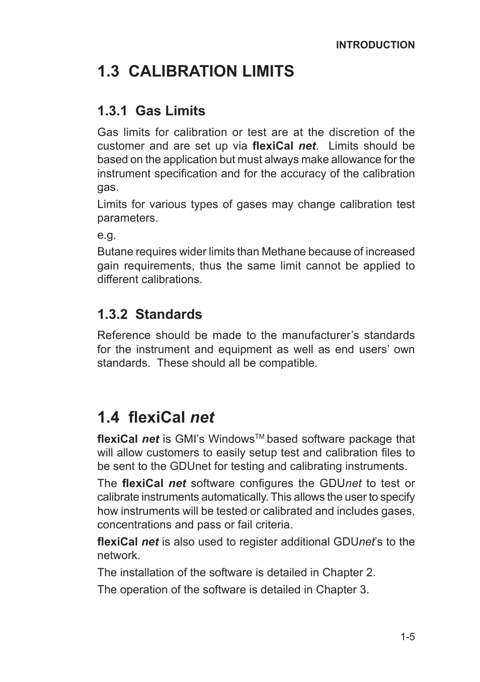 3 calibration limits, 1 gas limits, 2 standards | Heath Consultants Gas Delivery Unit (GDUnet) User Manual | Page 21 / 109