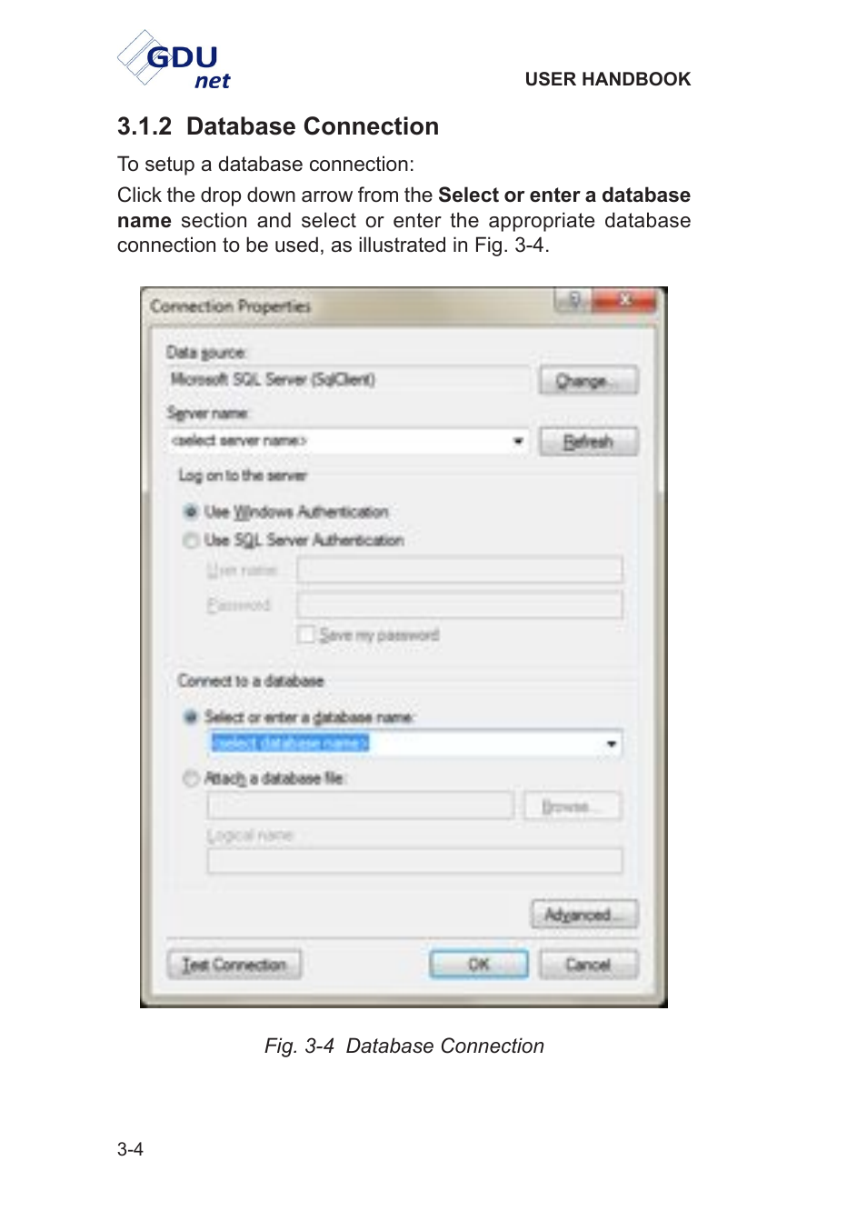 2 database connection | Heath Consultants Gas Delivery Unit (GDUnet) User Manual | Page 32 / 109