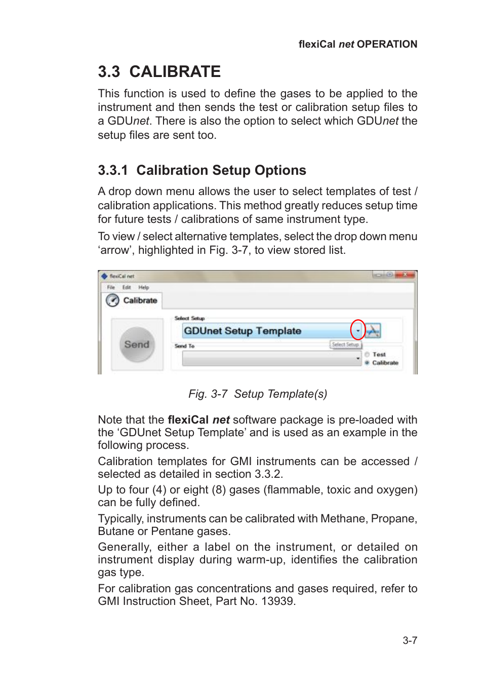 3 calibrate, 1 calibration setup options | Heath Consultants Gas Delivery Unit (GDUnet) User Manual | Page 35 / 109