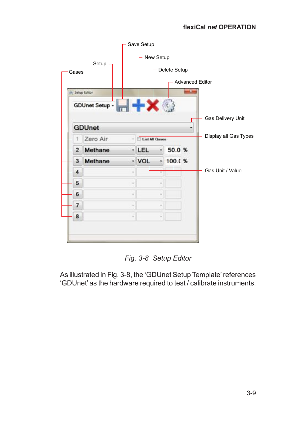 Fig. 3-8 setup editor | Heath Consultants Gas Delivery Unit (GDUnet) User Manual | Page 37 / 109