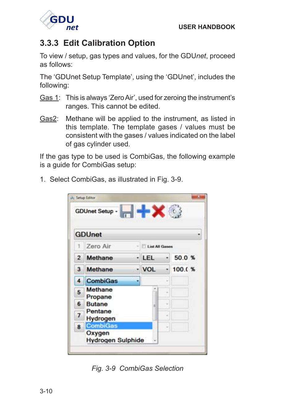 3 edit calibration option | Heath Consultants Gas Delivery Unit (GDUnet) User Manual | Page 38 / 109