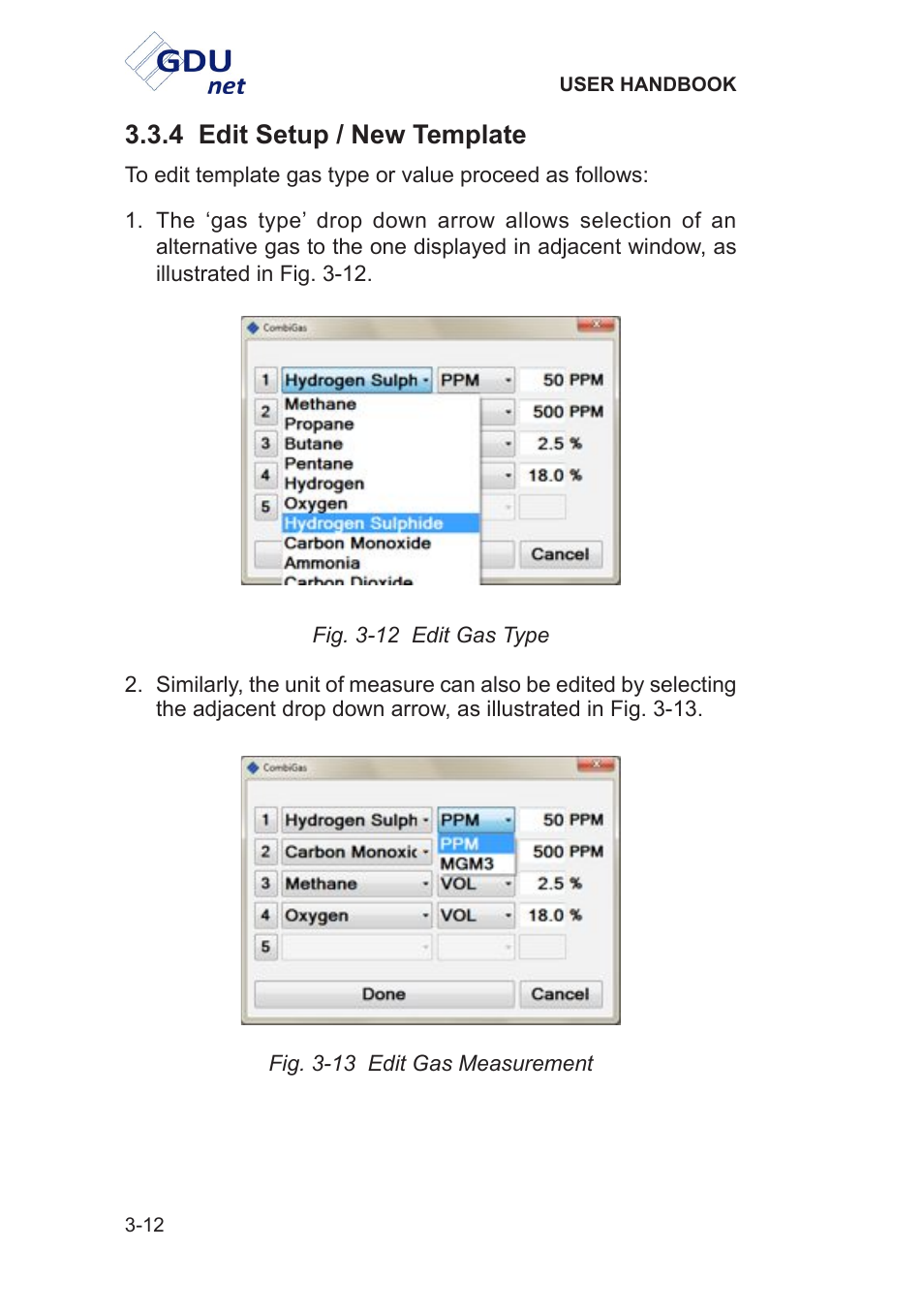 4 edit setup / new template | Heath Consultants Gas Delivery Unit (GDUnet) User Manual | Page 40 / 109