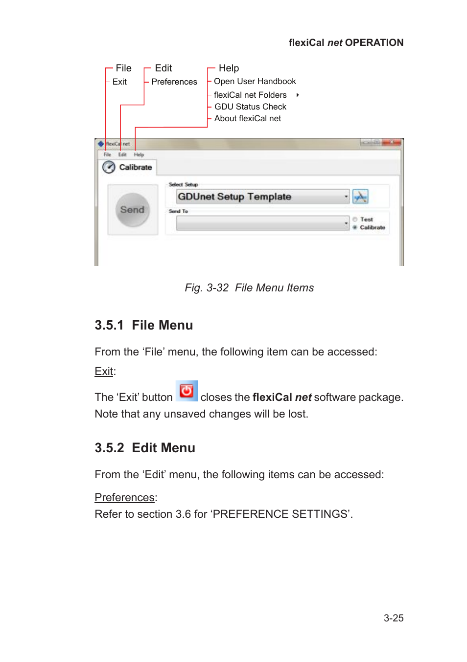 1 file menu, 2 edit menu | Heath Consultants Gas Delivery Unit (GDUnet) User Manual | Page 53 / 109