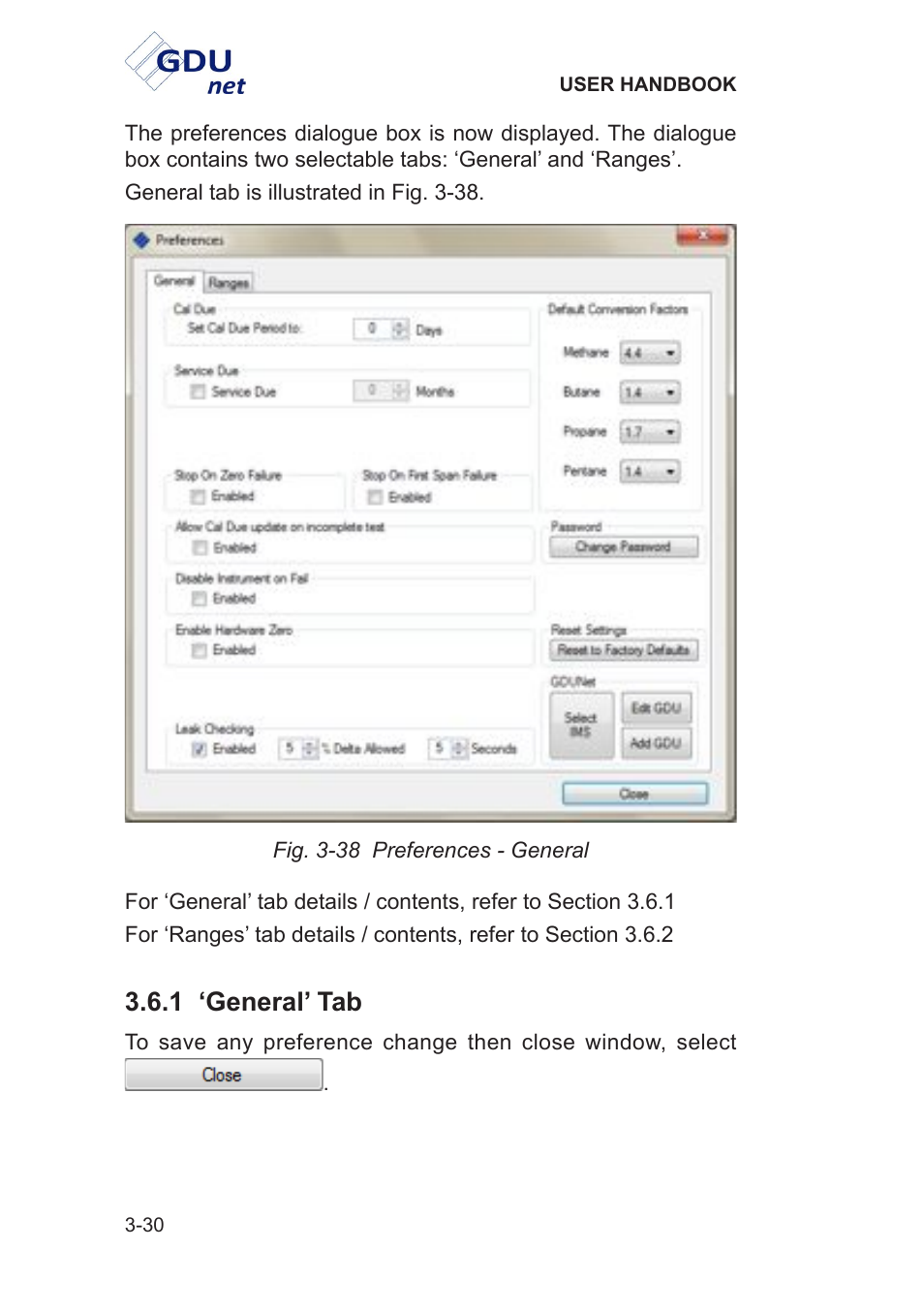 1 ‘general’ tab | Heath Consultants Gas Delivery Unit (GDUnet) User Manual | Page 58 / 109