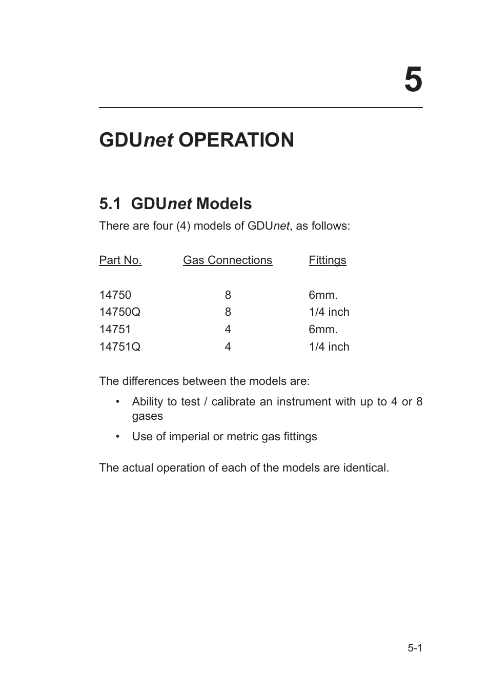 Gdu net operation, 1 gdu net models | Heath Consultants Gas Delivery Unit (GDUnet) User Manual | Page 83 / 109