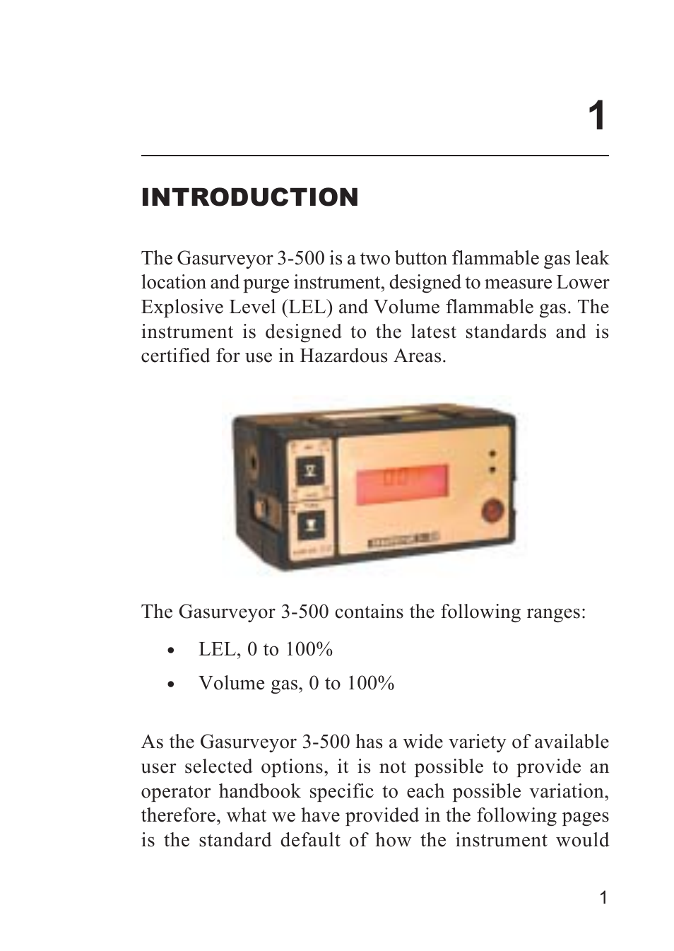 Introduction, Ranges | Heath Consultants Gasurveyor 500 Series User Manual | Page 11 / 89