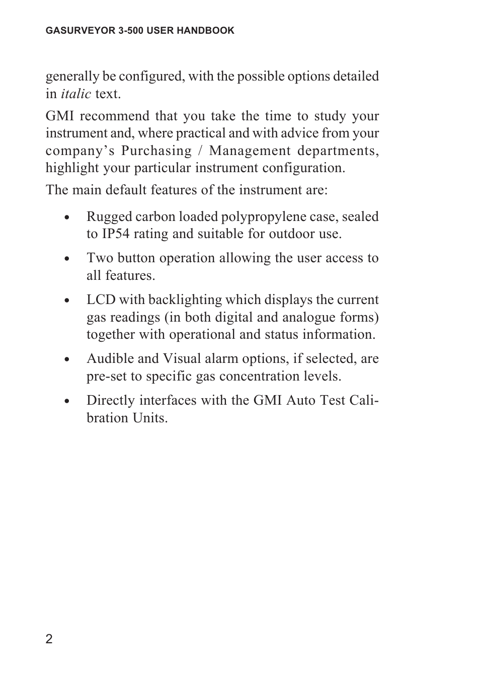 Features | Heath Consultants Gasurveyor 500 Series User Manual | Page 12 / 89