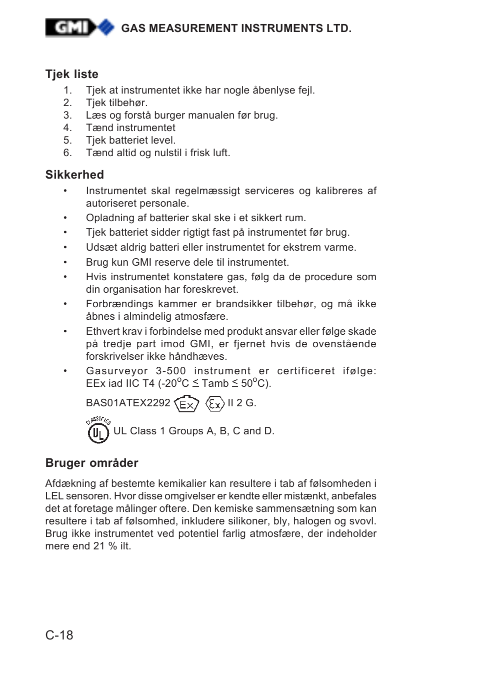 C-18 | Heath Consultants Gasurveyor 500 Series User Manual | Page 76 / 89