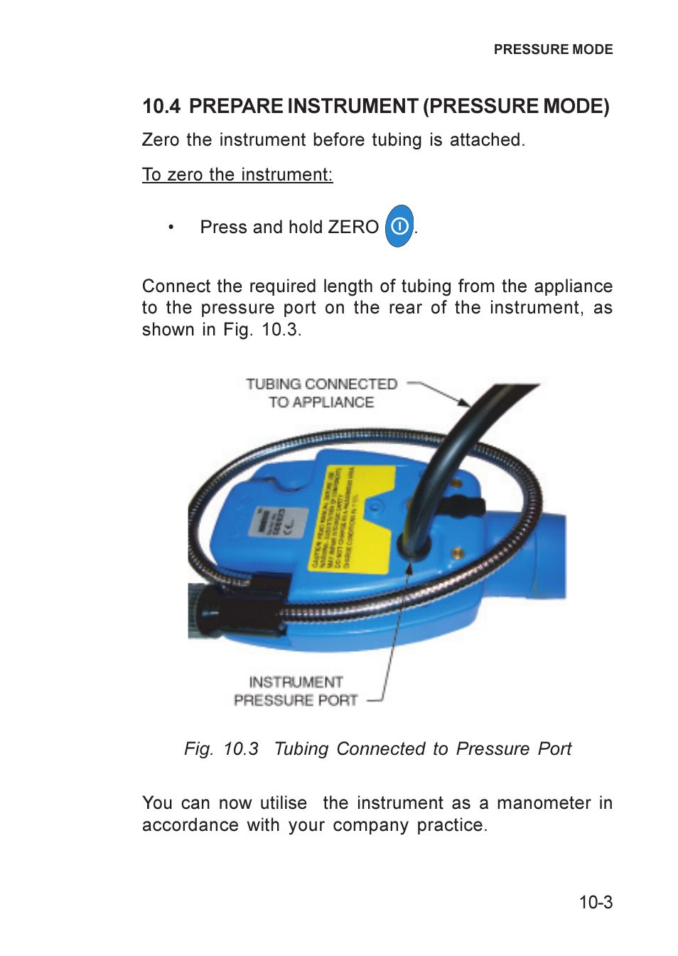 4 prepare instrument (pressure mode), Prepare instrument (pressure mode) | Heath Consultants GT Series User Manual | Page 101 / 170