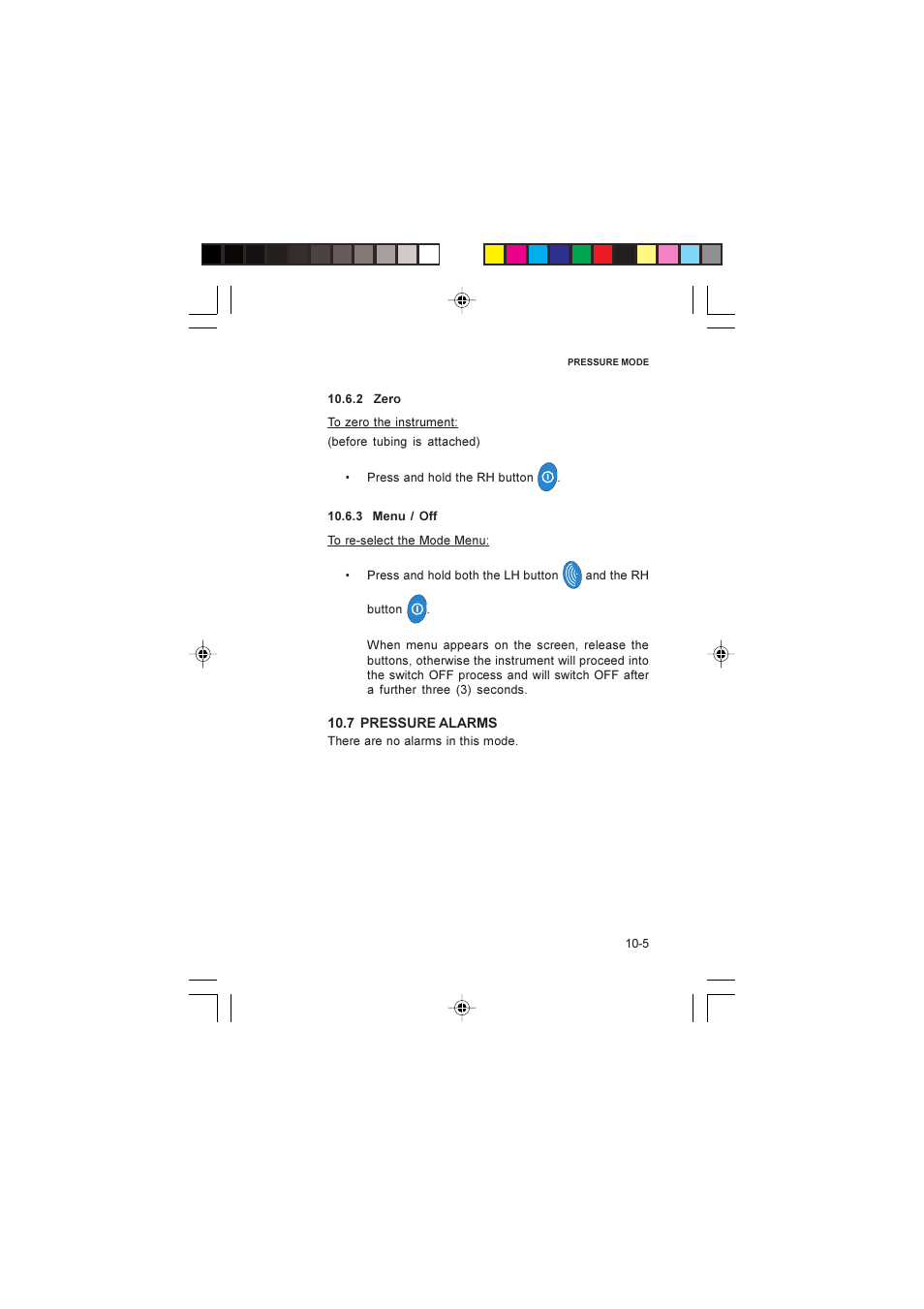7 pressure alarms, Alarms, pressure, Pressure alarms | Heath Consultants GT Series User Manual | Page 103 / 170