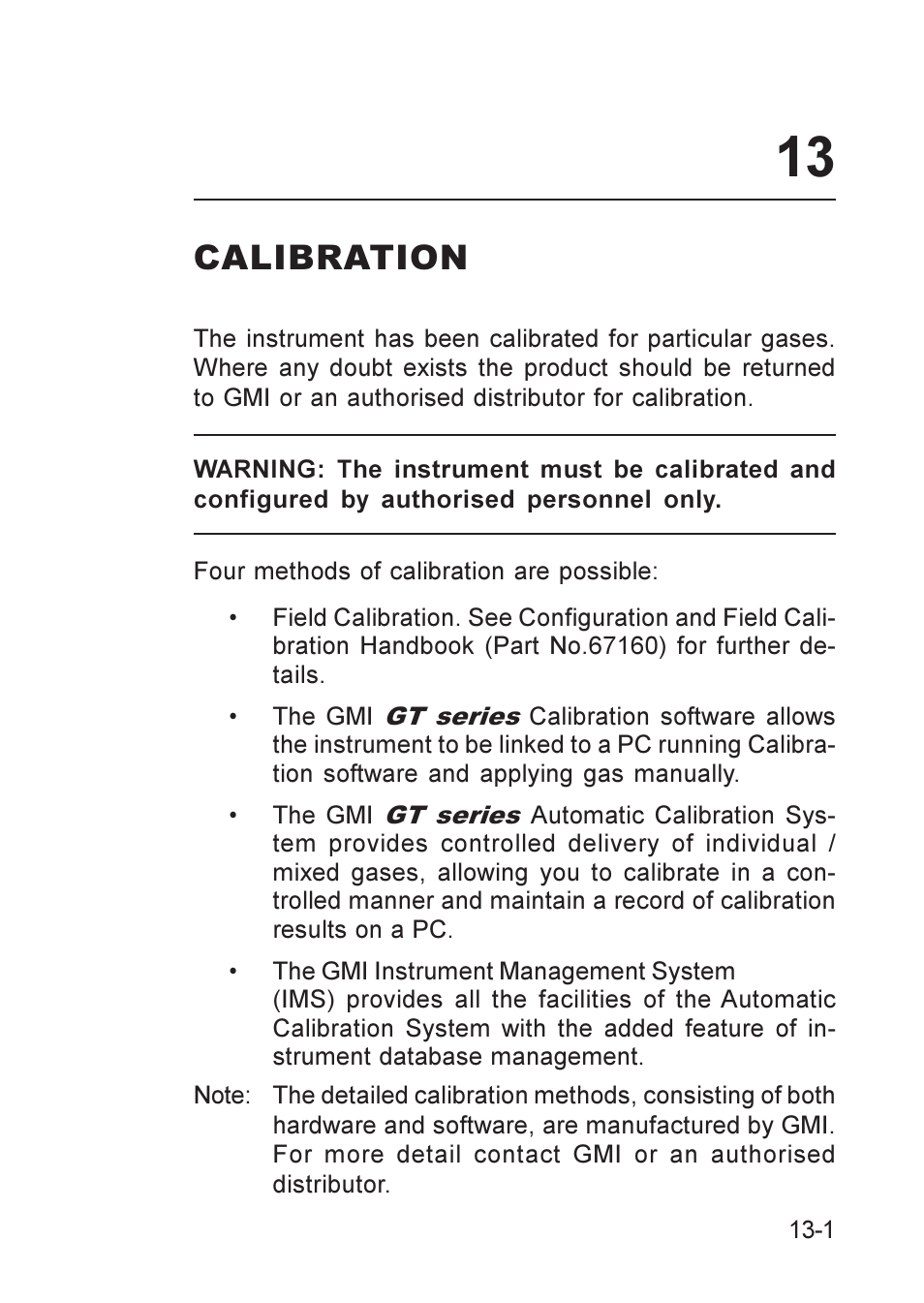 Calibration, Automatic calibration system, Calibration, field | Field calibration, Instrument management system, Manual calibration system, Calibration -1 | Heath Consultants GT Series User Manual | Page 155 / 170