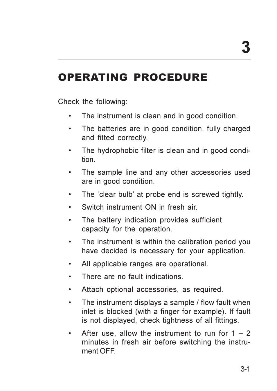 Operating procedure, Procedure, operating, Operating procedure -1 | Heath Consultants GT Series User Manual | Page 23 / 170