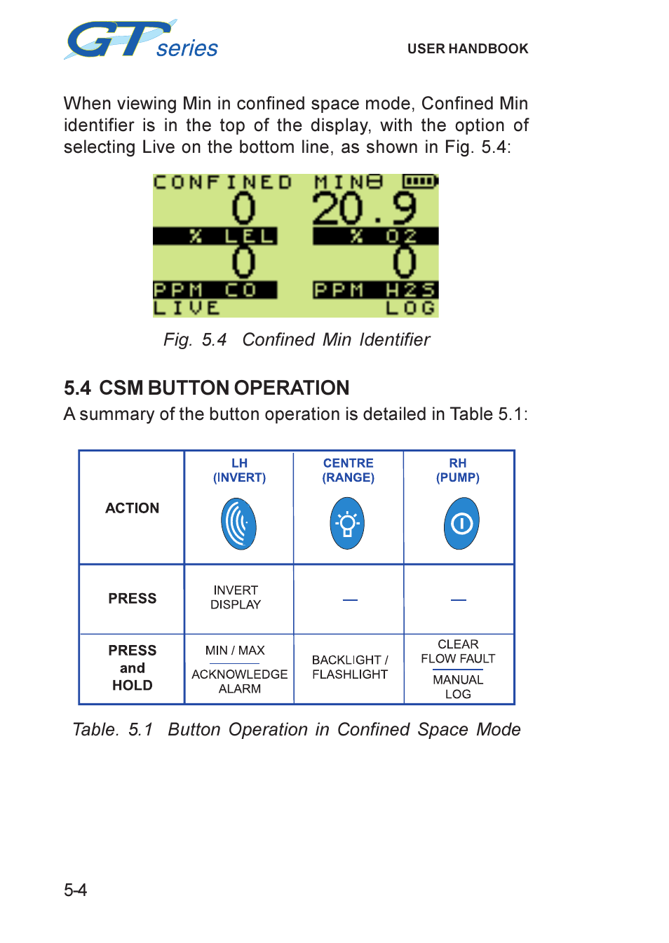 4 csm button operation, Csm button operation | Heath Consultants GT Series User Manual | Page 58 / 170