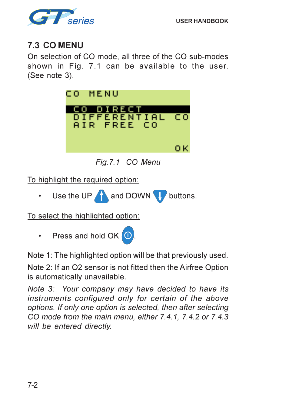 3 co menu, Co menu, Menu, co | 3 co menu -2 | Heath Consultants GT Series User Manual | Page 78 / 170