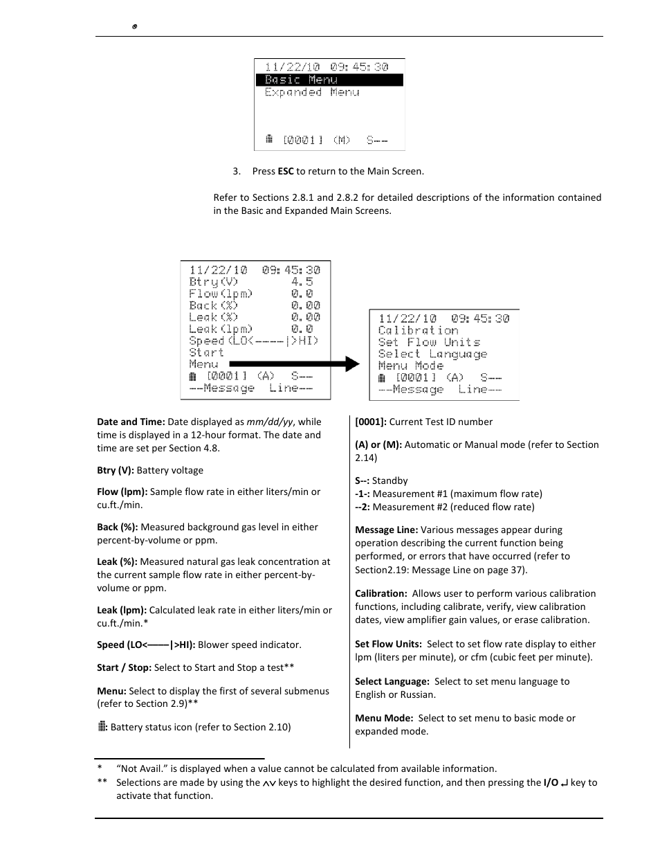 1 basic main mode, Basic main mode | Heath Consultants Hi Flow Sampler User Manual | Page 15 / 62