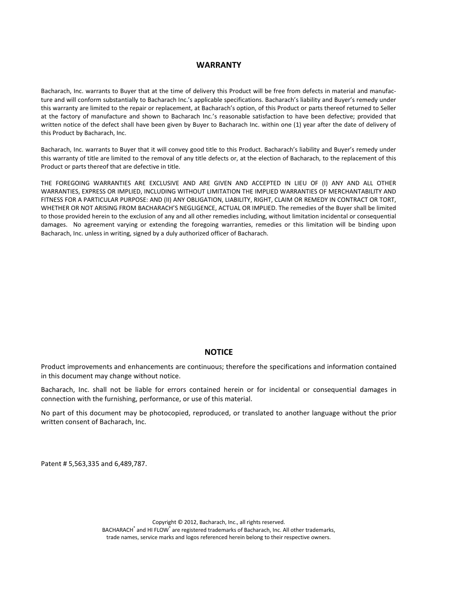 Warranty, Notice | Heath Consultants Hi Flow Sampler User Manual | Page 2 / 62