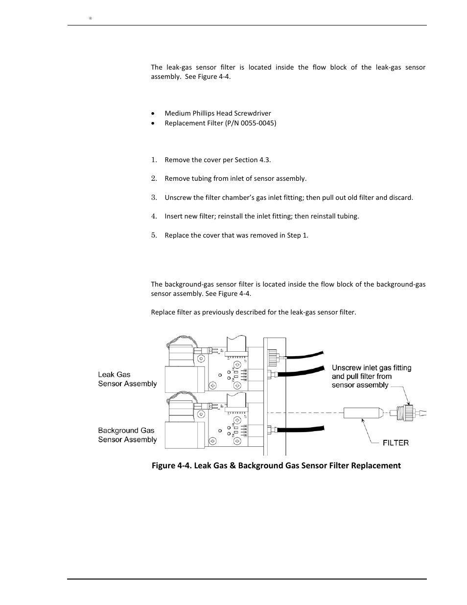 2 leak-gas sensor filter, 3 background-gas sensor filter, Leak-gas sensor filter | Background-gas sensor filter | Heath Consultants Hi Flow Sampler User Manual | Page 47 / 62
