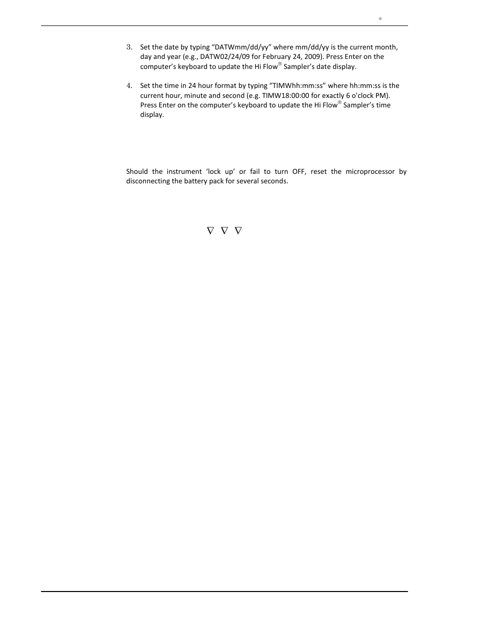 9 resetting the microprocessor, Resetting the microprocessor | Heath Consultants Hi Flow Sampler User Manual | Page 54 / 62