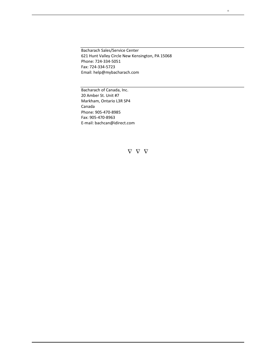 3 service centers, Service centers, N 6.3 | Heath Consultants Hi Flow Sampler User Manual | Page 60 / 62