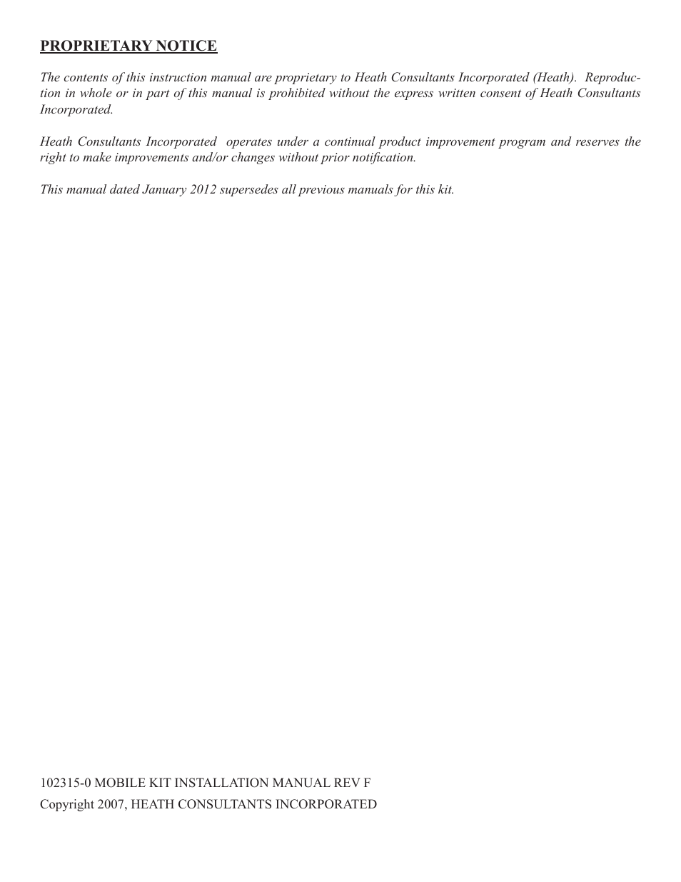 Heath Consultants Mobile Kits User Manual | Page 2 / 20