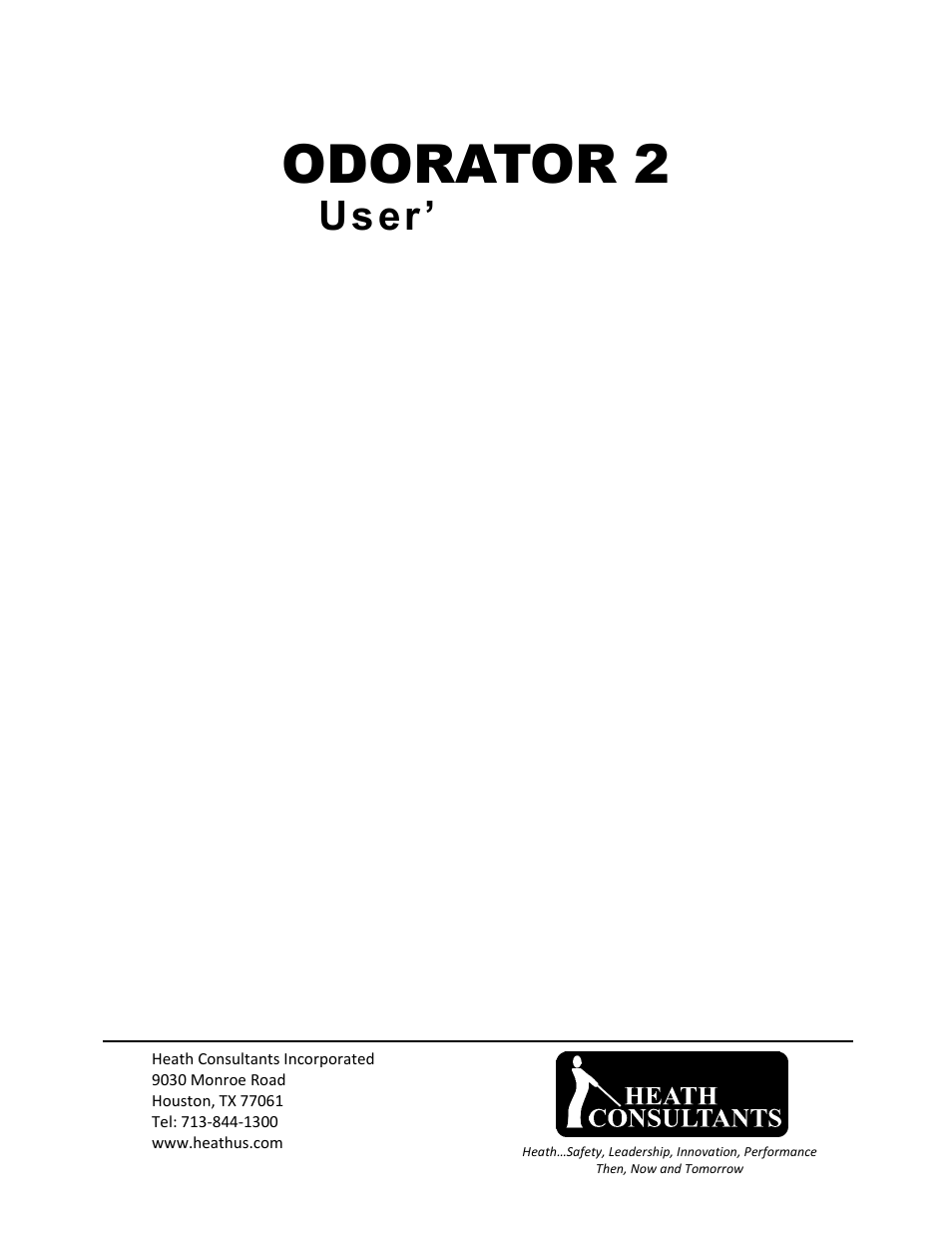 Odorator 2, User’s manual, Models | Heath Consultants ODORATOR 2 User Manual | Page 3 / 23