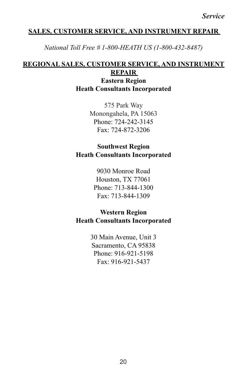 Heath Consultants Odorator Propane User Manual | Page 29 / 32