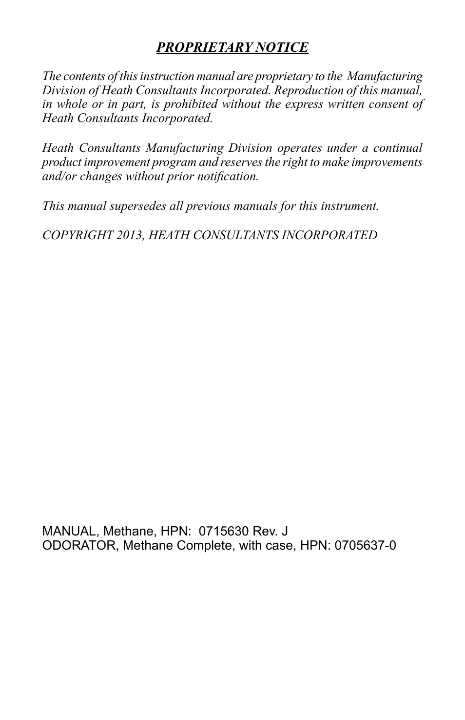 Heath Consultants Odorator User Manual | Page 2 / 31