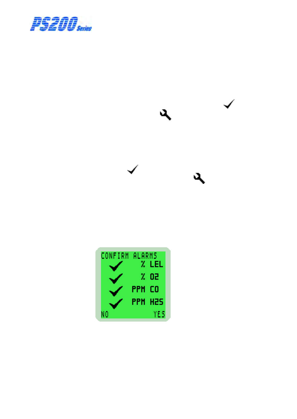 5 quick / full bump test, 1 quick bump test, 2 full bump test | 6 alarm confirmation, Alarm confirmation, Confirmation, alarm, Full bump test, Quick / full bump test, Quick bump test | Heath Consultants Personal Surveyor (PS200 Series) User Manual | Page 48 / 96